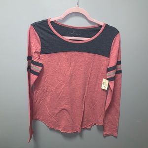 NEW Prince & Fox Bergundy/Navy Long Sleeve Top